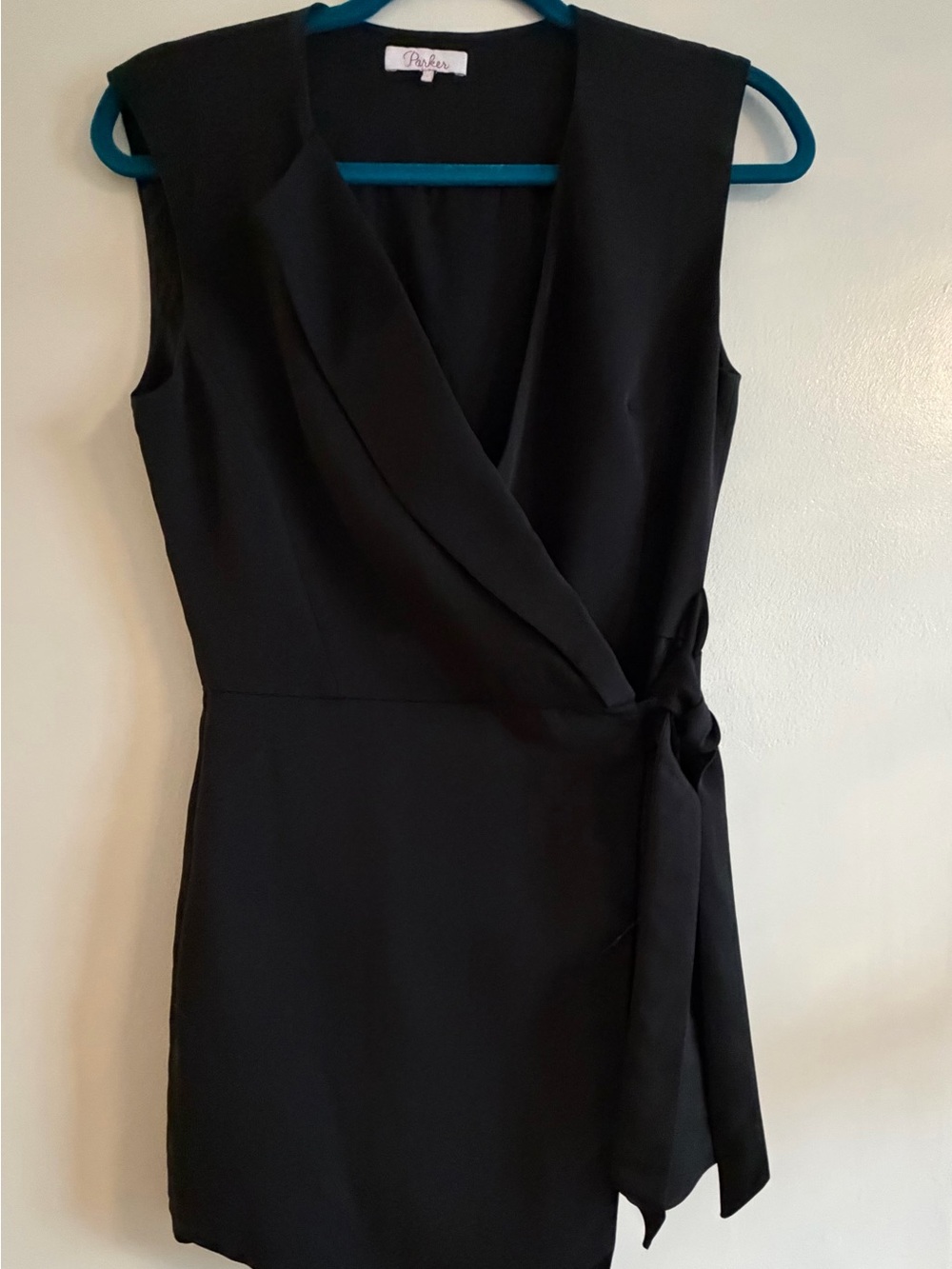 Parker Black Sleeveless Wrap Romper, Size 4, Brand New Without Tags